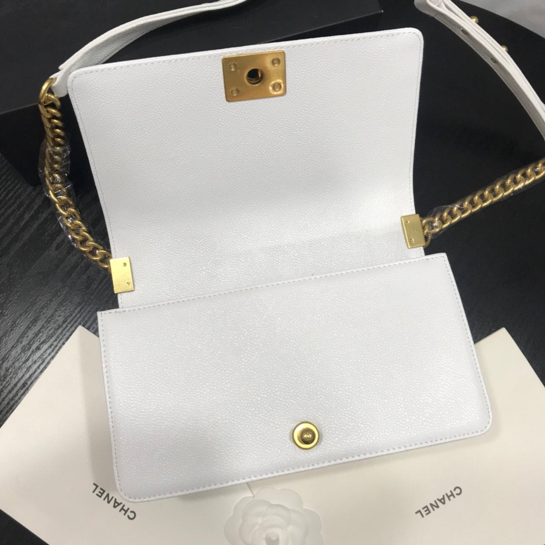 Chanel Boy Medium Handbag White 25cm