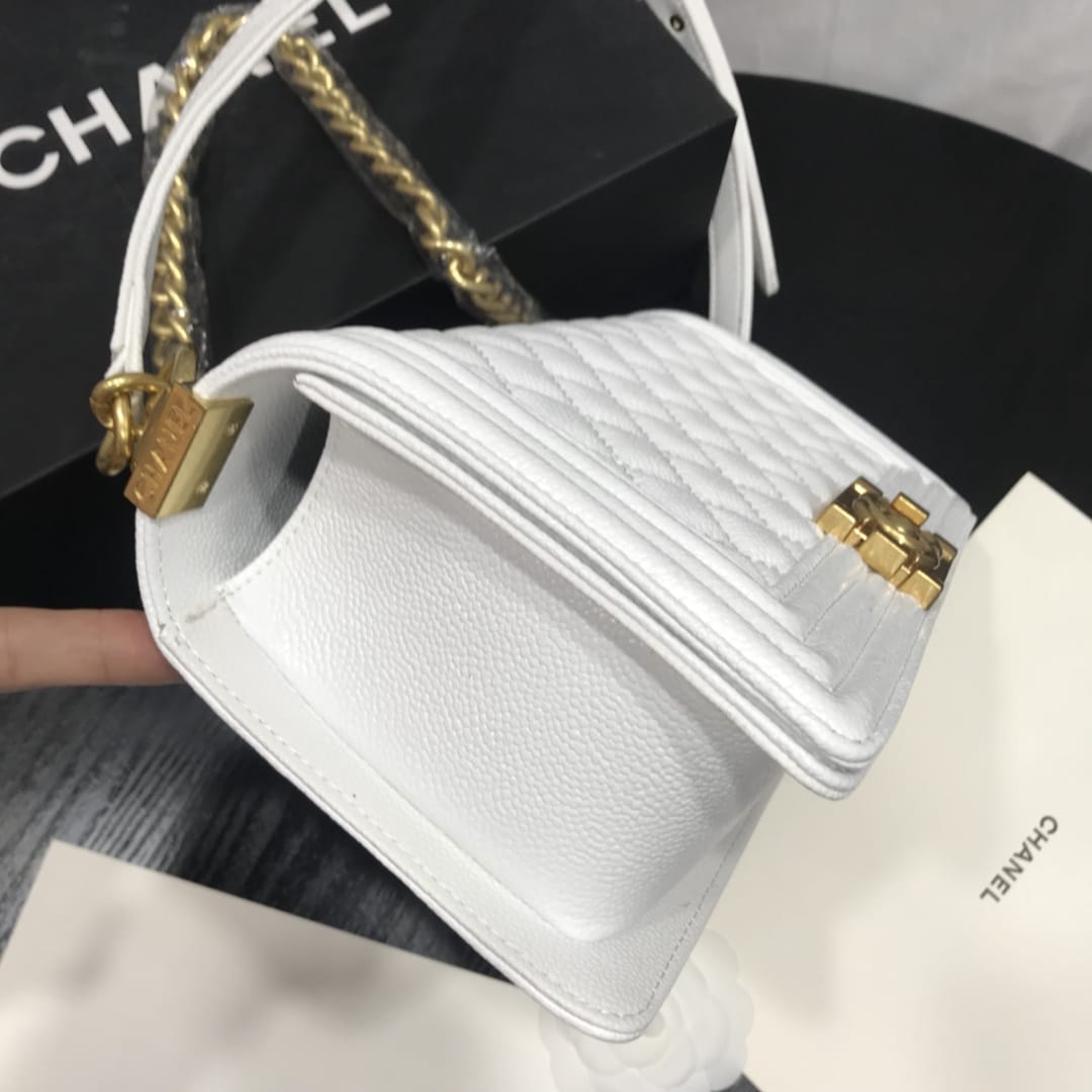 Chanel Boy Medium Handbag White 25cm