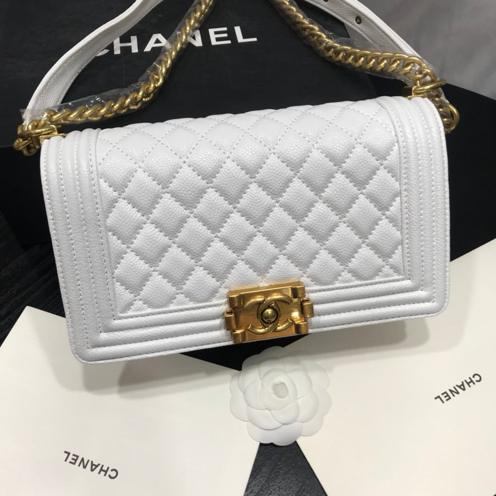 Chanel Boy Medium Handbag White 25cm