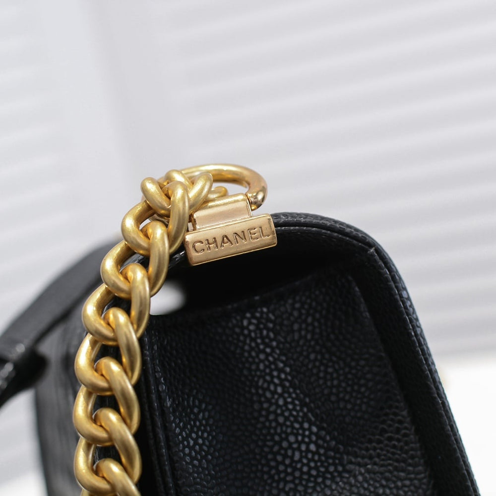 Chanel Boy Medium Handbag Black 25cm A92193 Y83339 94305
