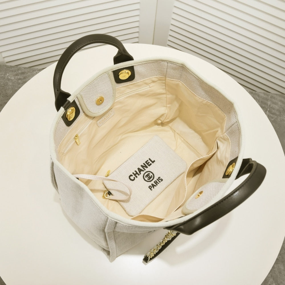 Chanel Deauville Large Tote Shopping Bag 37cm