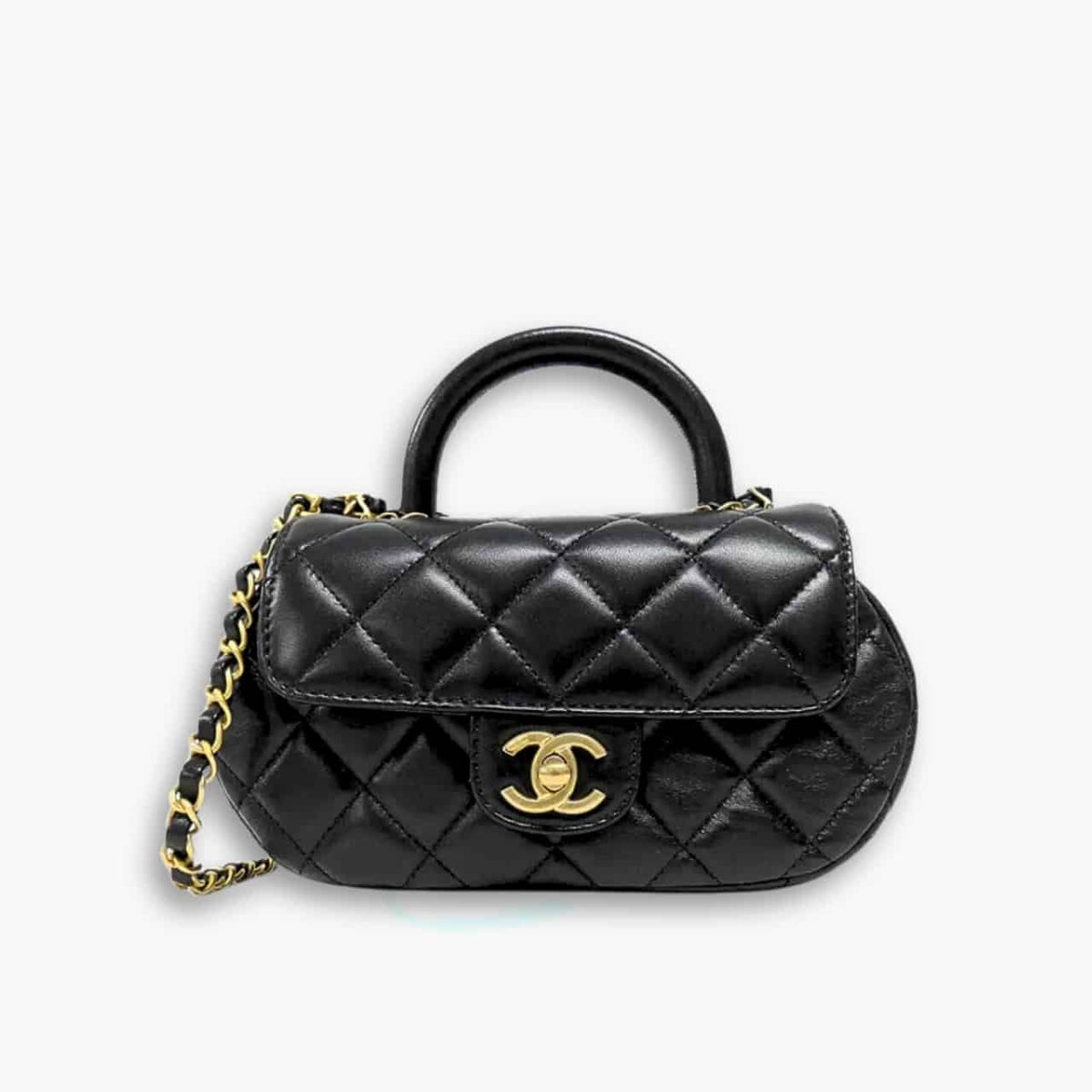 Chanel Small Flap Bag With Top Handle Black 20cm AS4573 B15144 94305