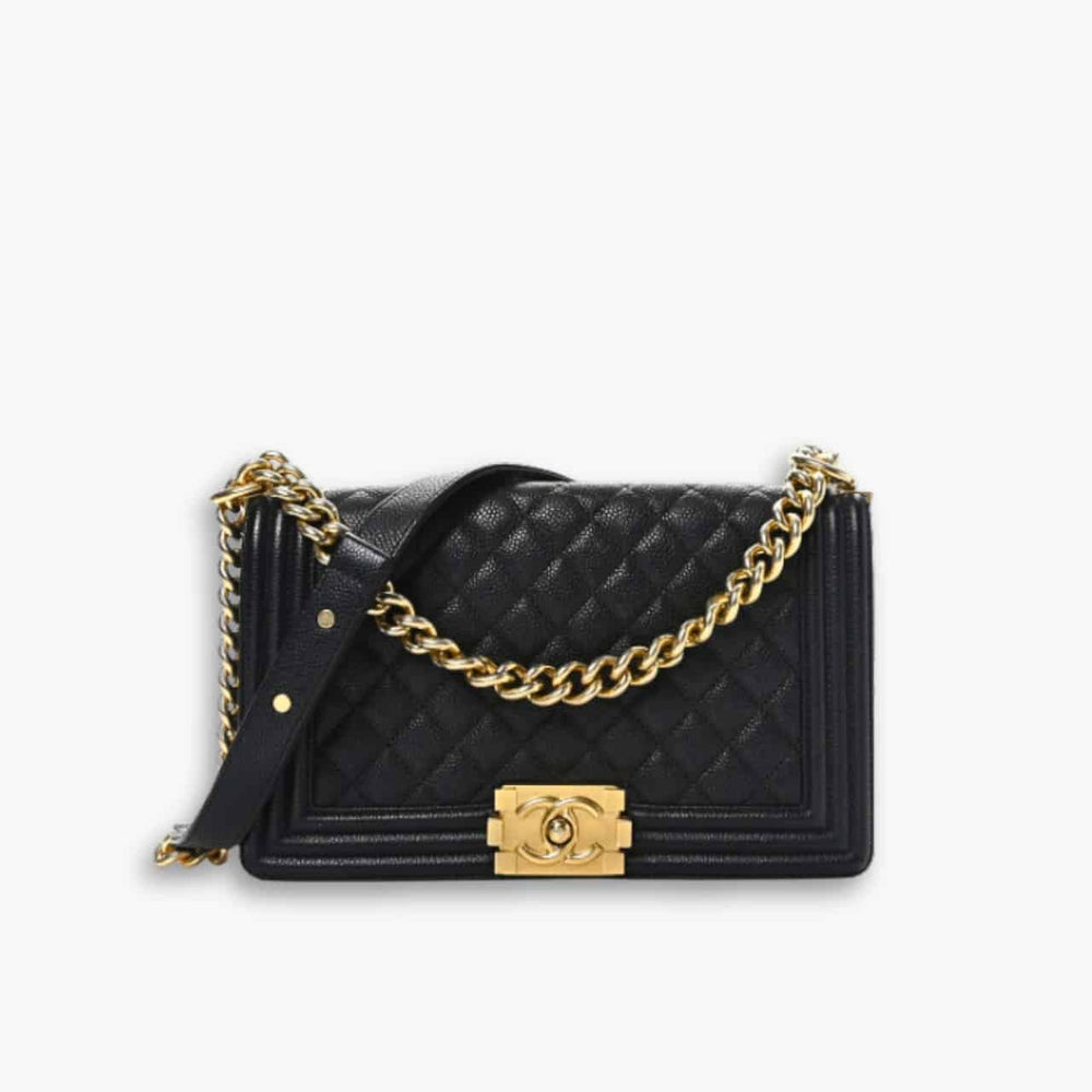 Chanel Boy Medium Handbag Black 25cm A92193 Y83339 94305
