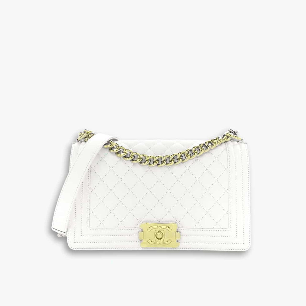 Chanel Boy Medium Handbag White 25cm