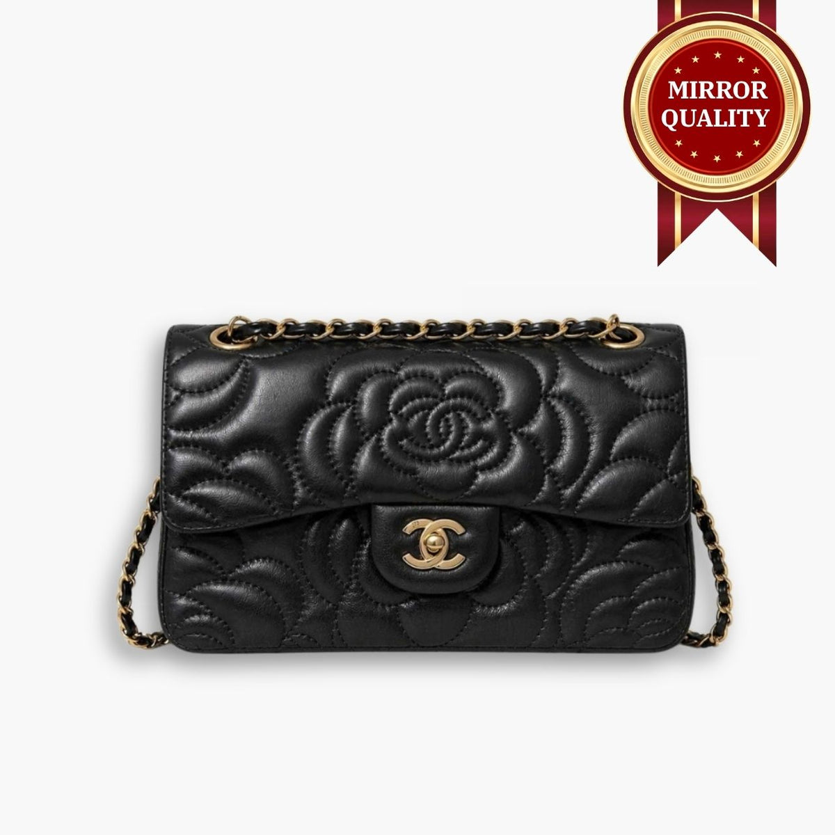Mirror Quality – Chanel Crystal Pearl Chain Mini Flap Bag Gold Hardware Purple 17Cm
