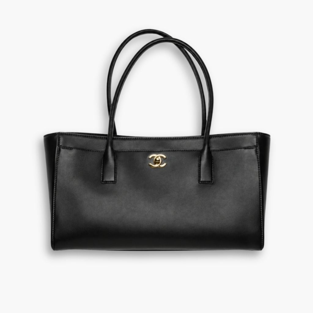 Chanel Small Shopping Bag Smooth Leather Black 36Cm