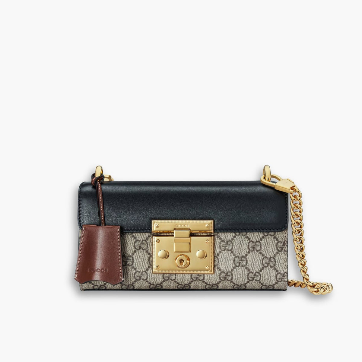 Gucci Padlock Bag 22cm Black Brown 735103 KLQJG 9785