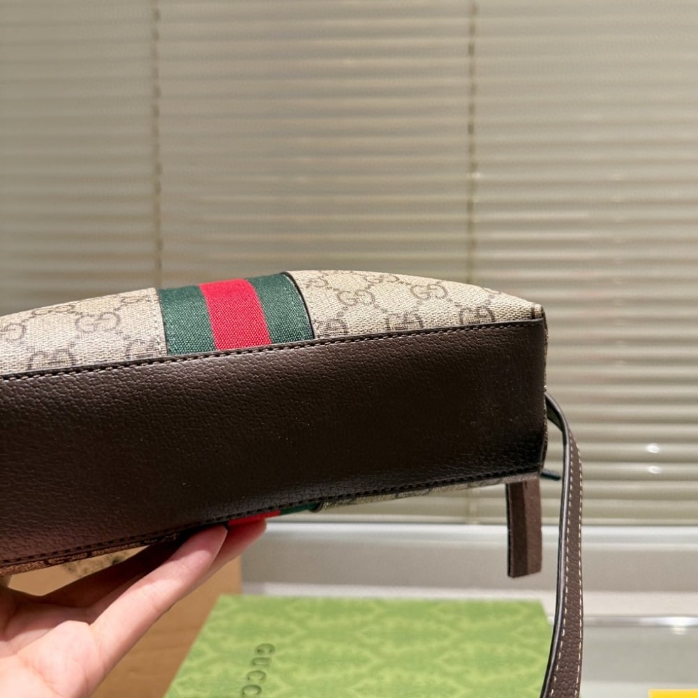Gucci Ophidia Small Shoulder Bag GG Supreme Beige Ebony 23Cm 499621 K05NG 8745