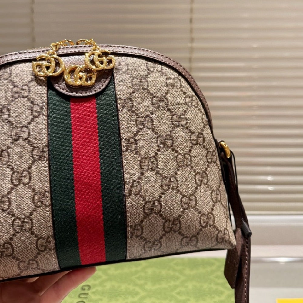 Gucci Ophidia Small Shoulder Bag GG Supreme Beige Ebony 23Cm 499621 K05NG 8745