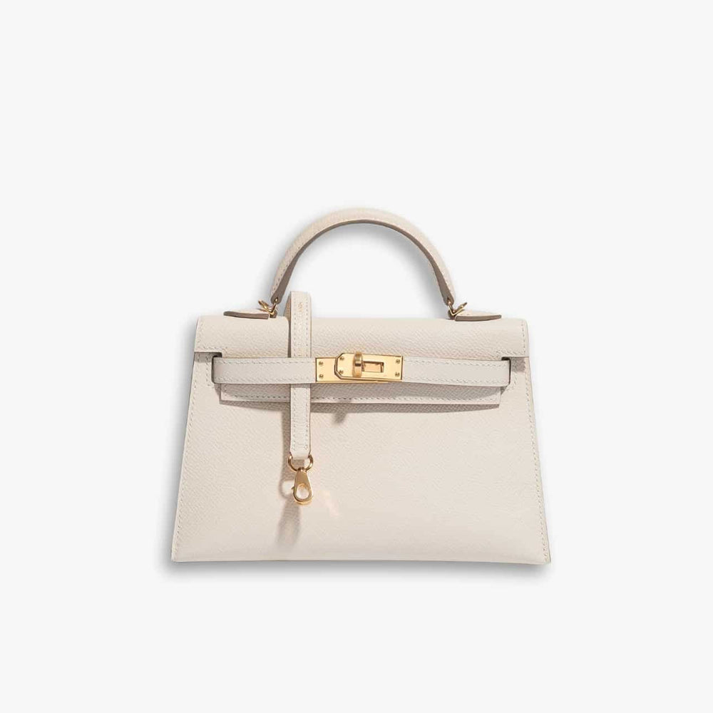 Hermes Kelly Mini Epsom Handbag Craie 20cm