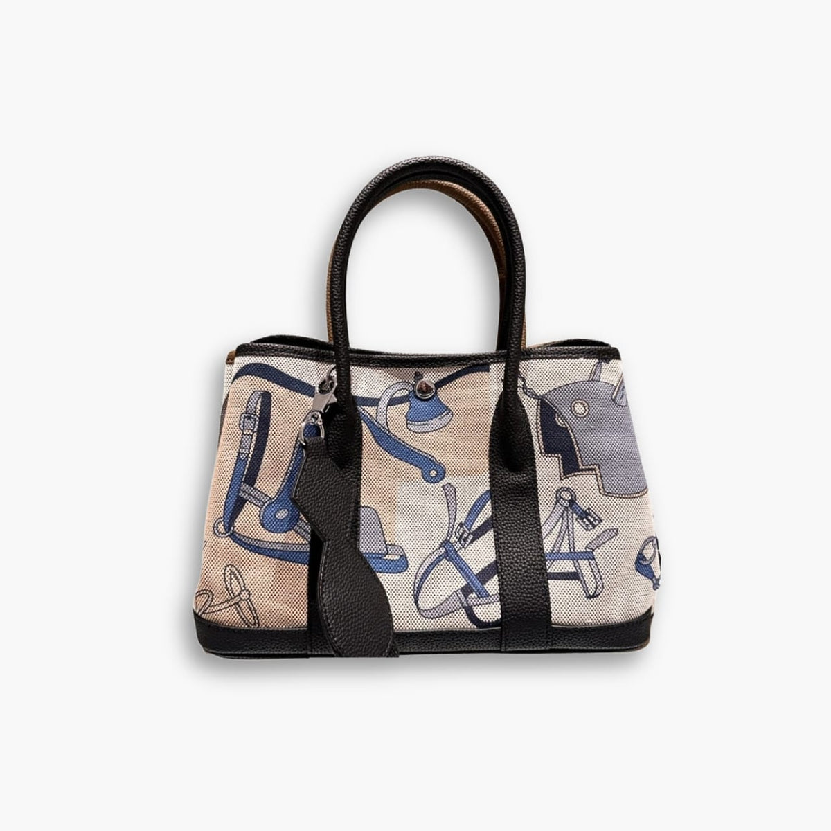 Hermes Garden Party Leather Handbag Black 30cm