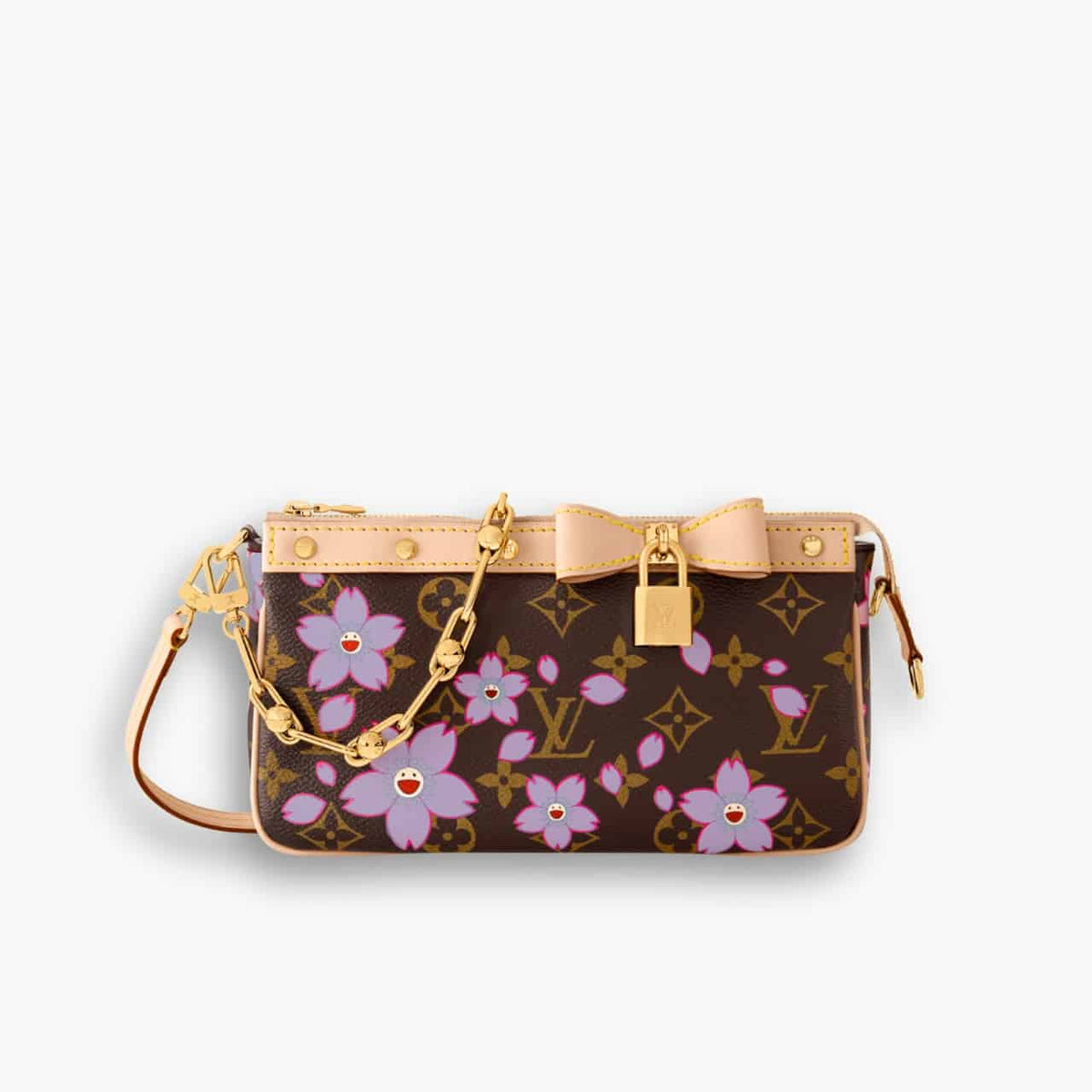 Louis Vuitton X Murakami Pochette Accessoires Sakura Brown 22cm M13666