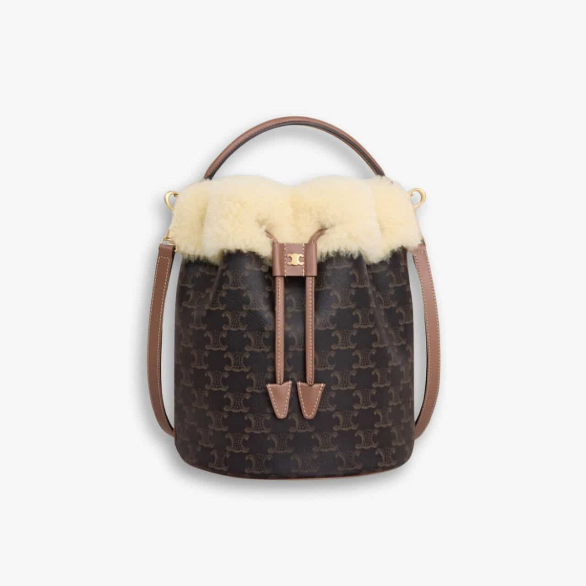 Celine Clara Bag In Triomphe Natural 20cm 116882GH3 03TV