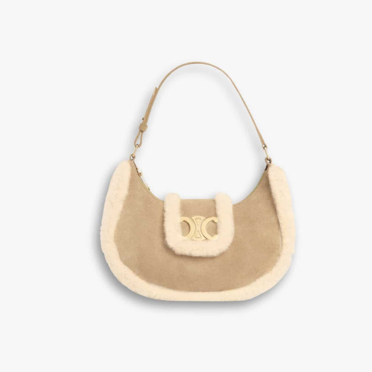 Celine Medium Ava Triomphe Bag In Natural 24cm 114493FYC 02VG
