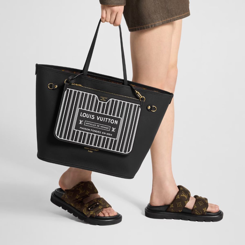 Mirror Quality – Louis Vuitton Neverfull Inside Out MM Black 31Cm M11946
