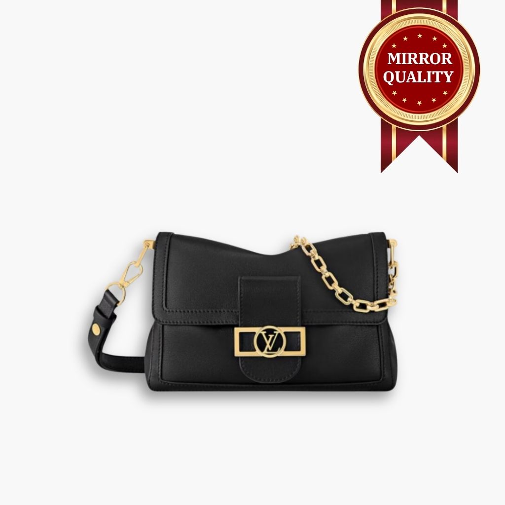 Mirror Quality – Louis Vuitton Dauphine Soft MM Bag Black 24Cm M25209