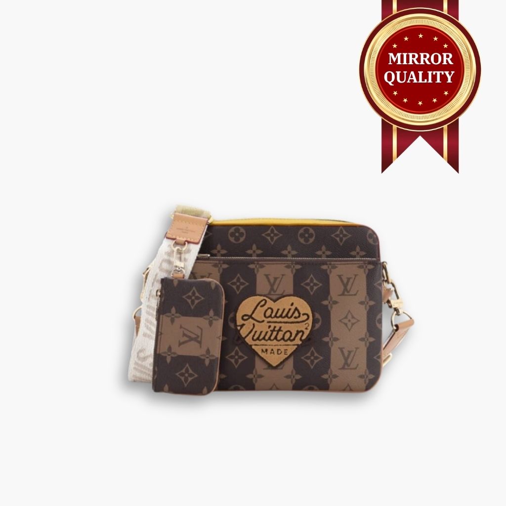 Mirror Quality – Louis Vuitton Trio Messenger Bag Monogram Stripes Brown 25Cm M45965