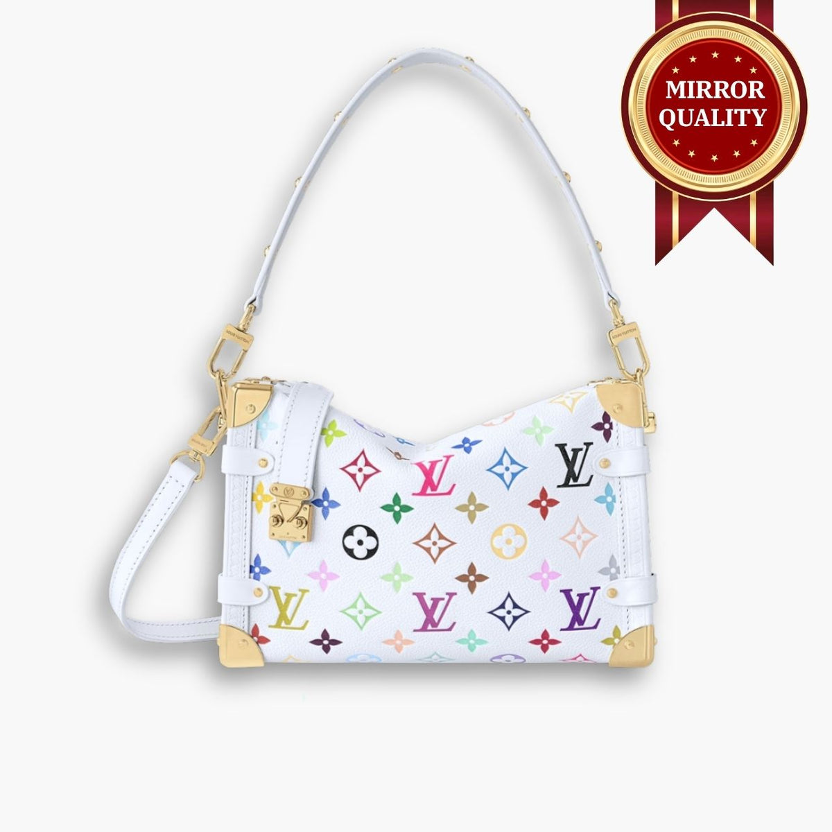 Mirror Quality – Louis Vuitton x Murakami Side Trunk MM Bag White 23Cm M14046