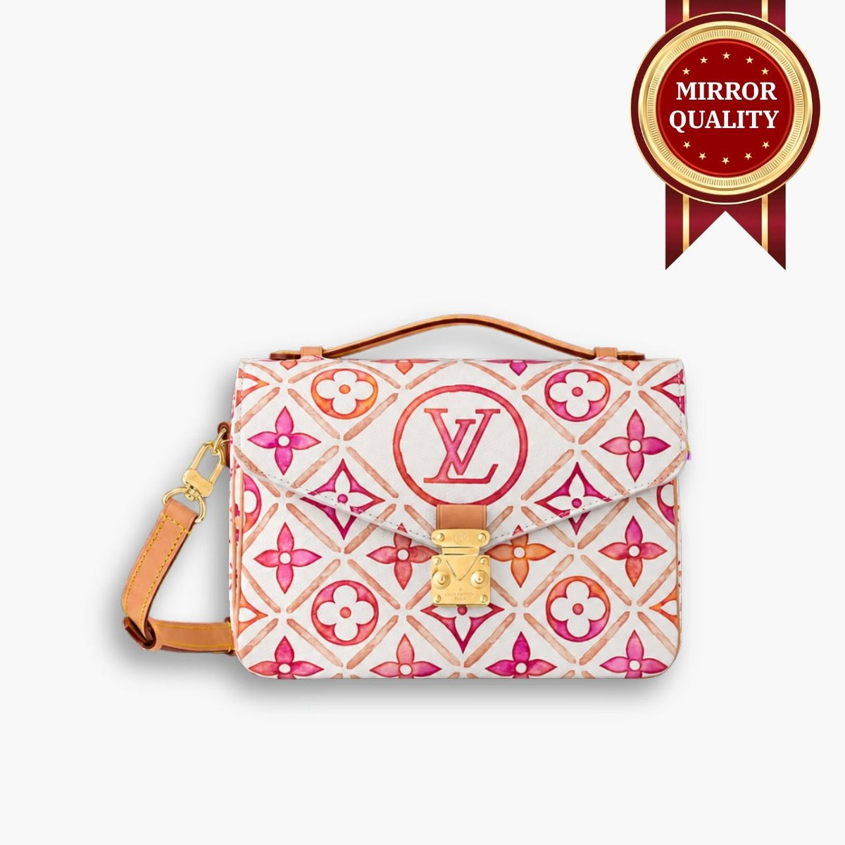 Mirror Quality – Louis Vuitton Pochette Metis Bag Monogram Tiles Coral 25Cm M11461