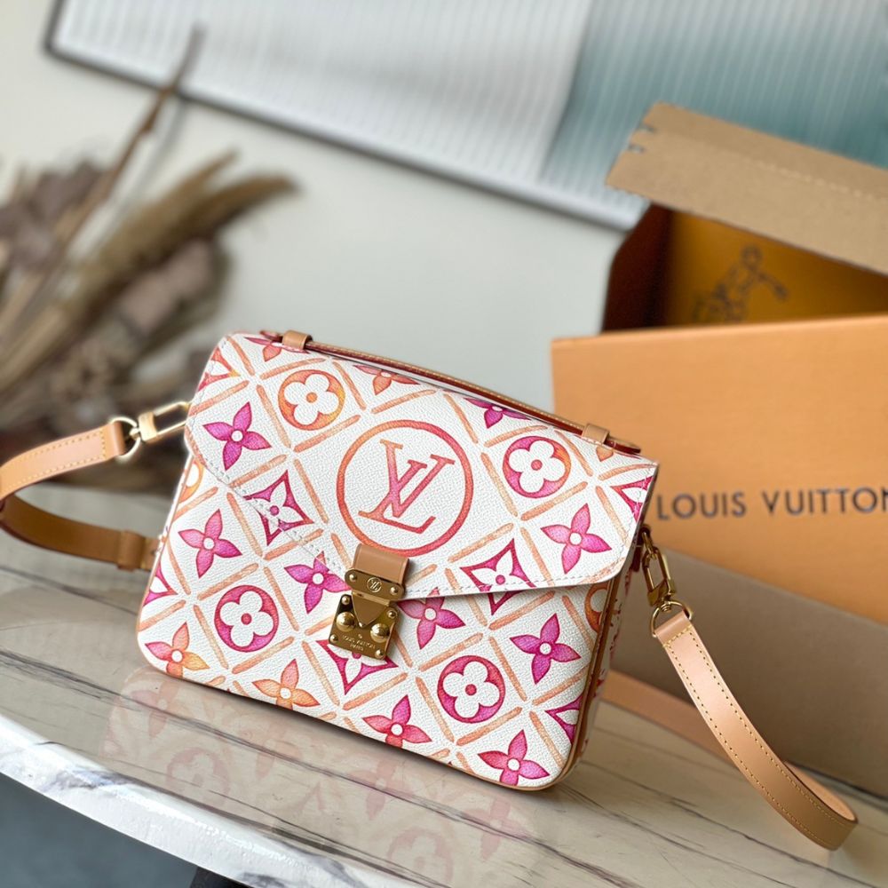 Mirror Quality – Louis Vuitton Pochette Metis Bag Monogram Tiles Coral 25Cm M11461