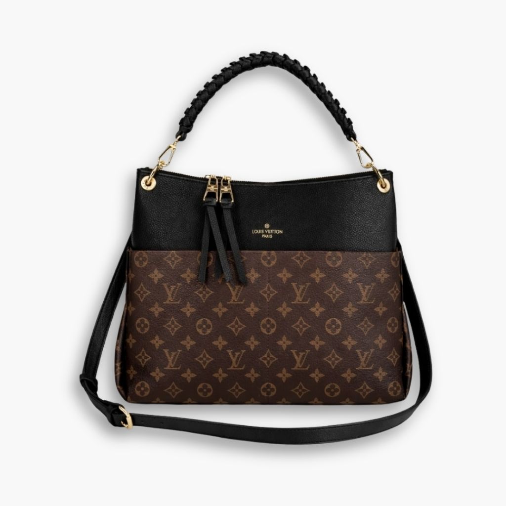 Louis Vuitton Maida Hobo Bag Monogram Canvas Black Brown 32Cm