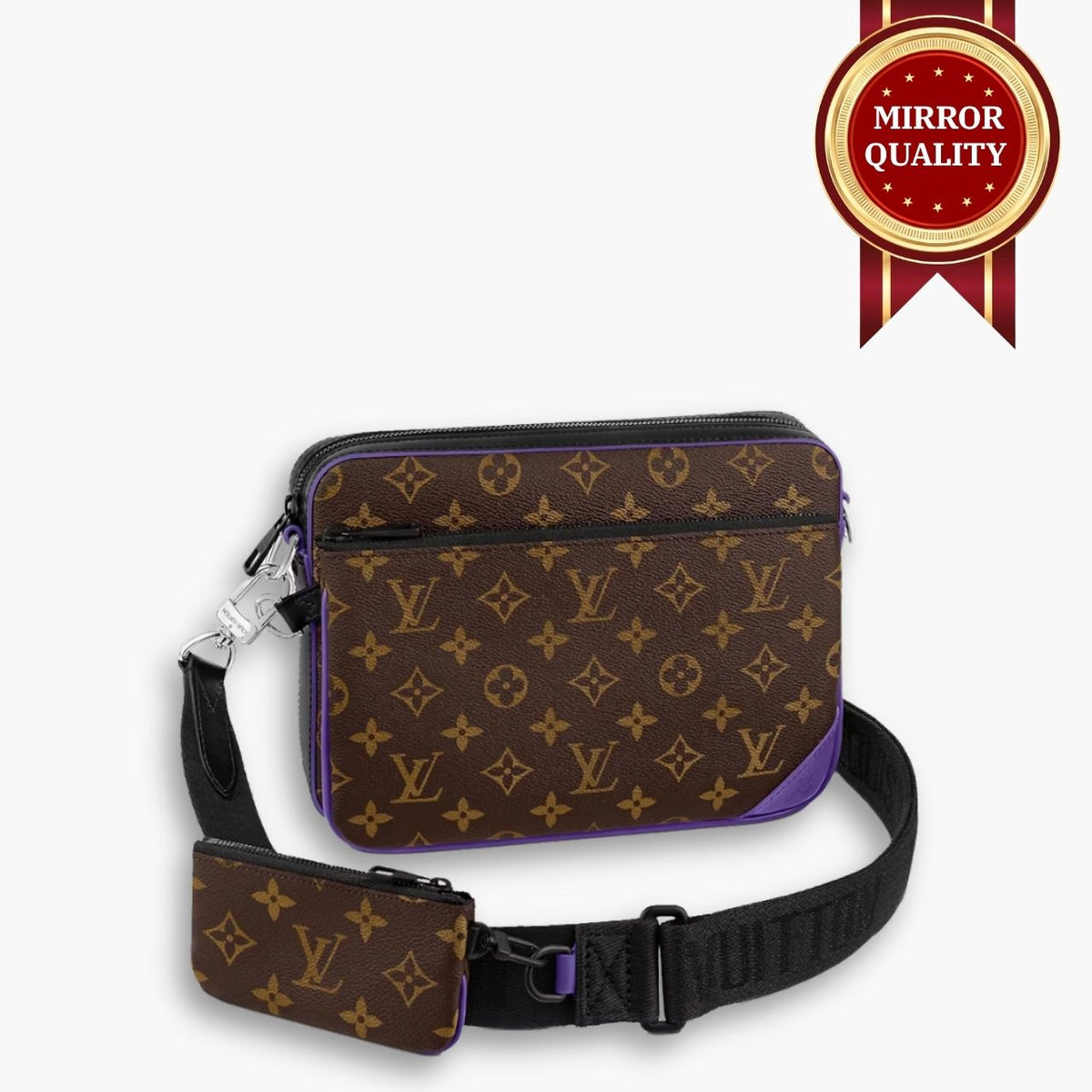 Mirror Quality – Louis Vuitton Trio Messenger Bag Brown Purple 25Cm M46266
