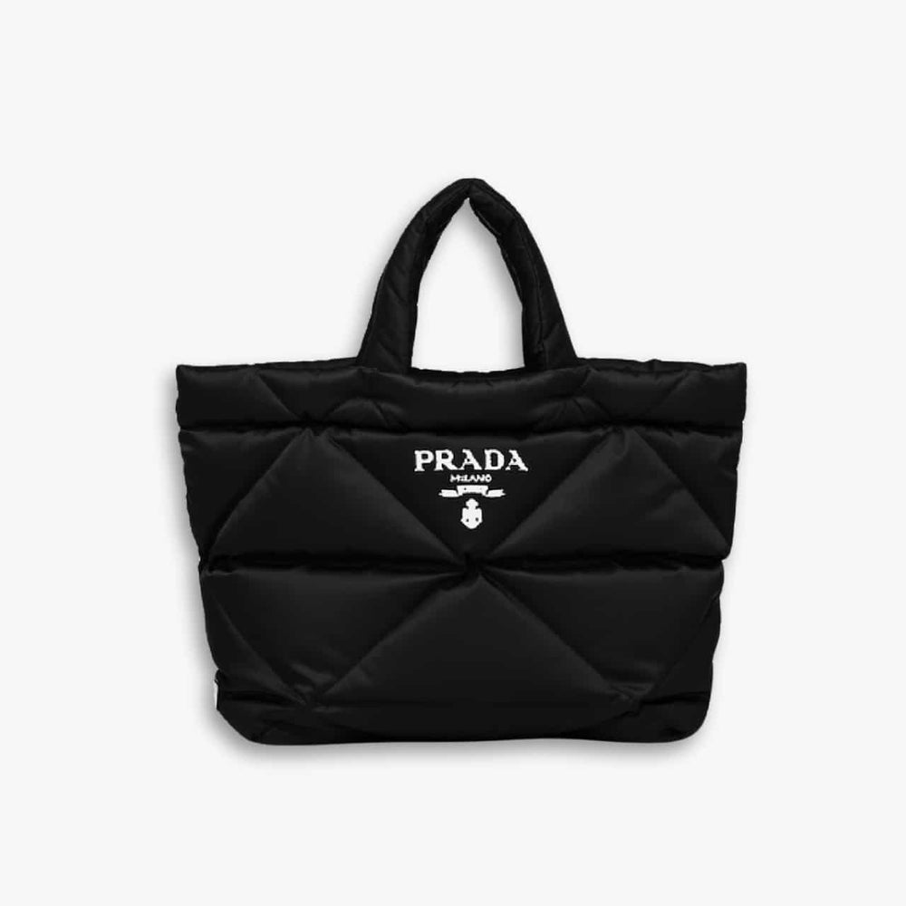 Prada Padded Re Nylon Tote Bag Black 35Cm 2VG082 2DXR F0002 V OOO