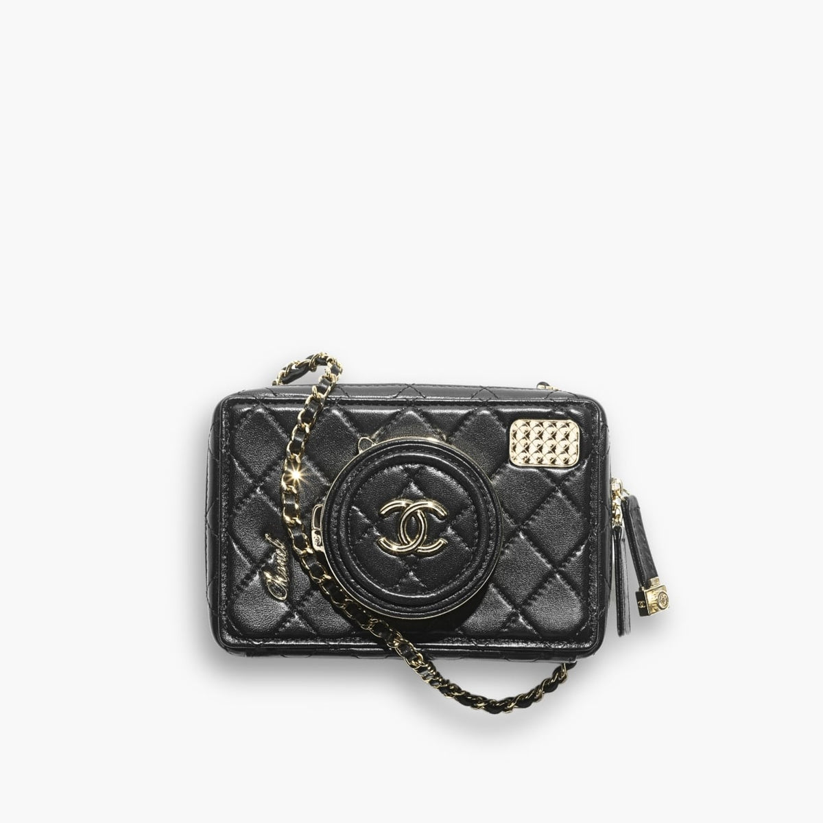Chanel Camera Bag Leather Black 18cm AS4817 B16255 94305