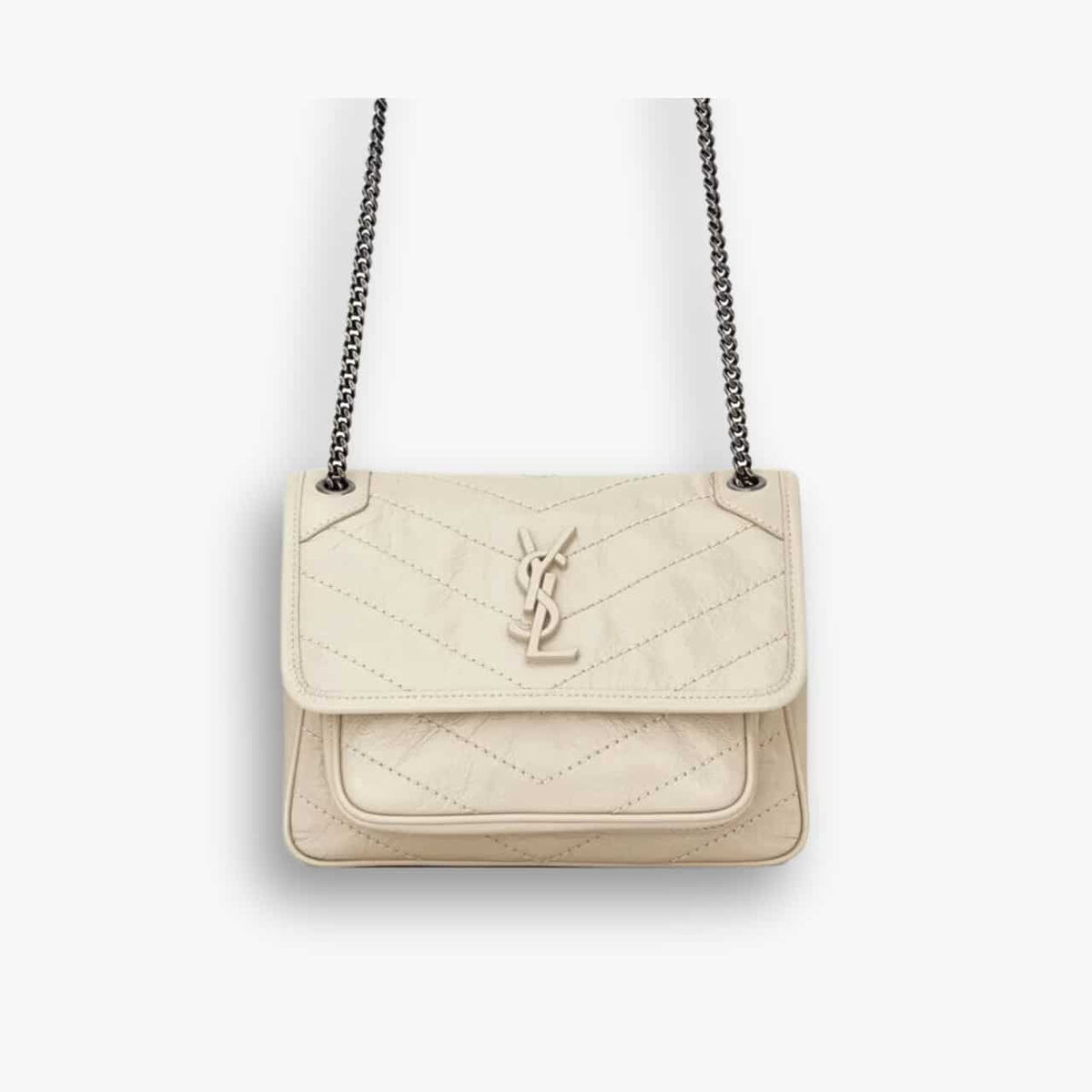Saint Laurent Niki Medium In Vintage White 28cm