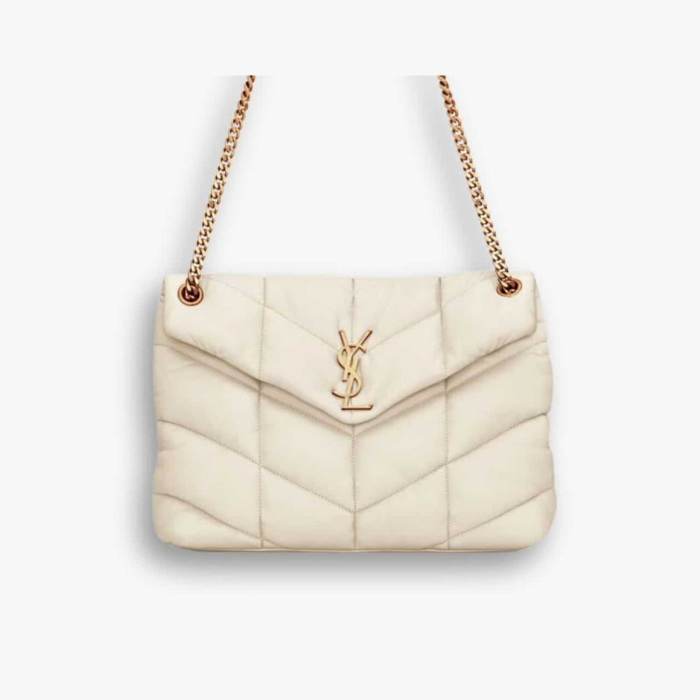 Saint Laurent Puffer Medium White 35Cm