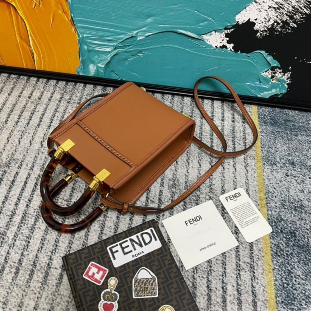 Fendi Sunshine Mini Bag Brown 18cm 8BS051