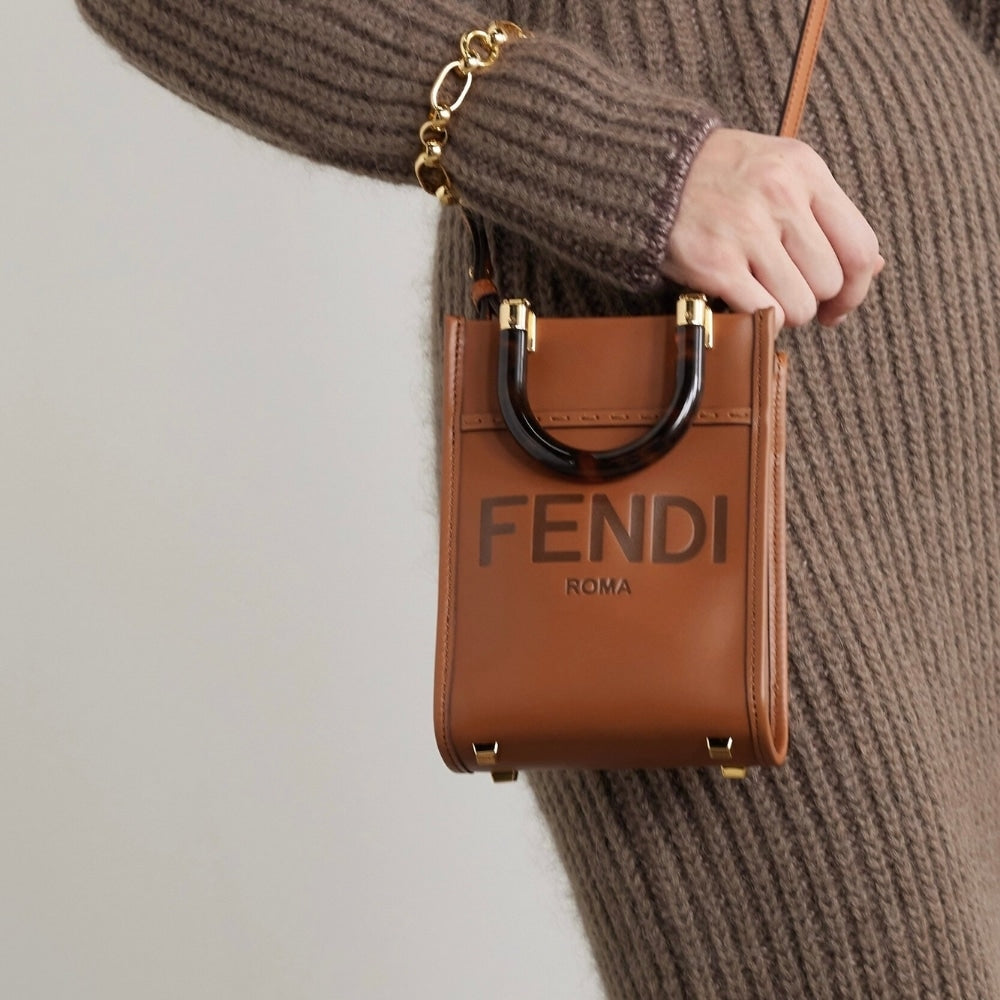 Fendi Sunshine Mini Bag Brown 18cm 8BS051