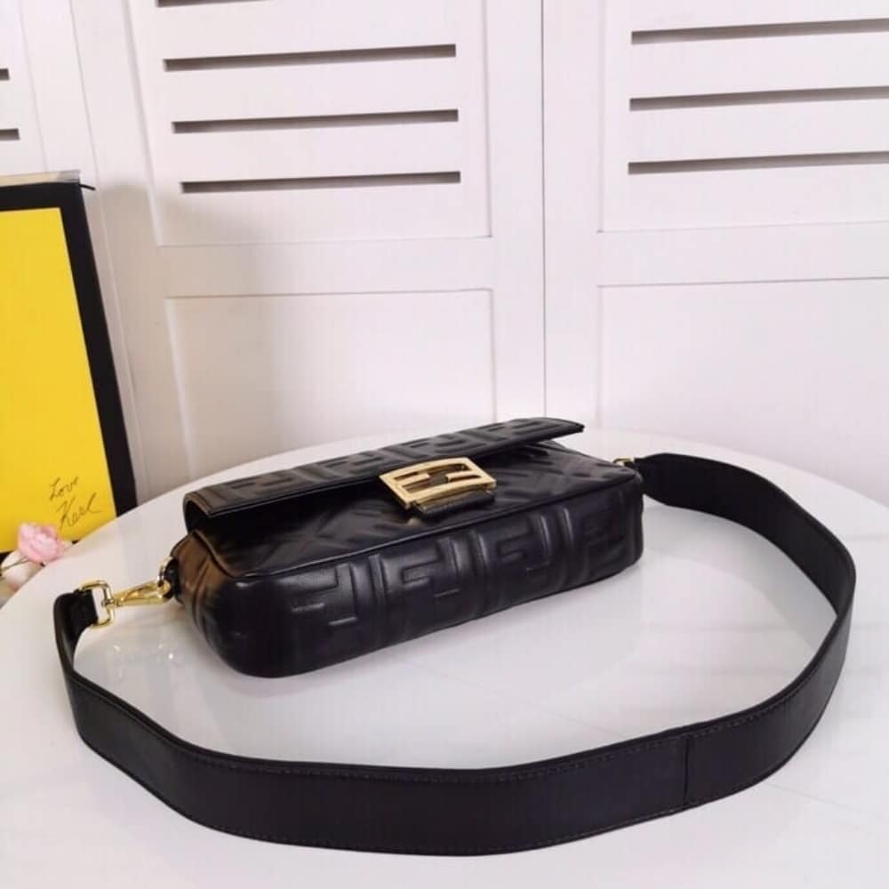 Fendi Baguette Nappa Bag Black 27cm