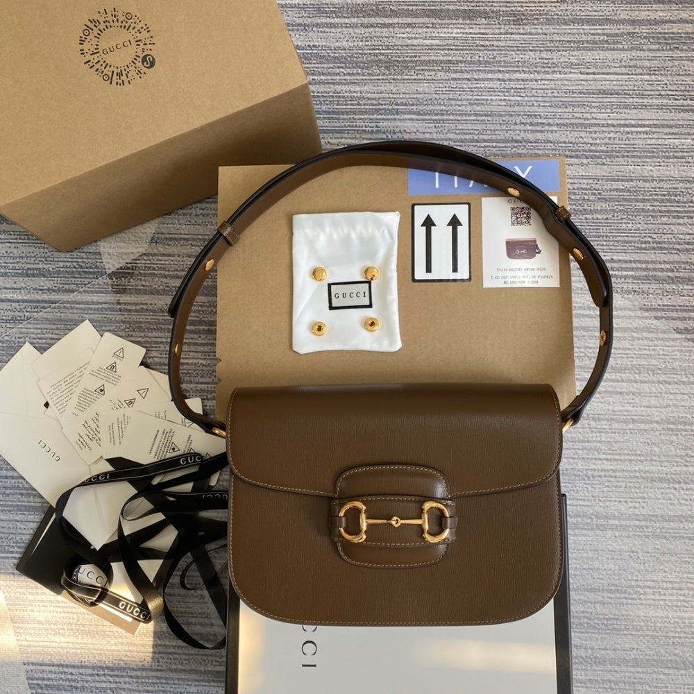 Gucci Horsebit 1955 Bag Brown 25cm 602204 1DB0G 2361