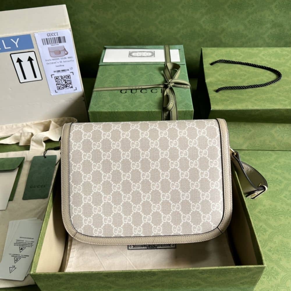 Gucci Horsebit 1955 Small Bag Beige White 25cm 602204 UULBG 9683