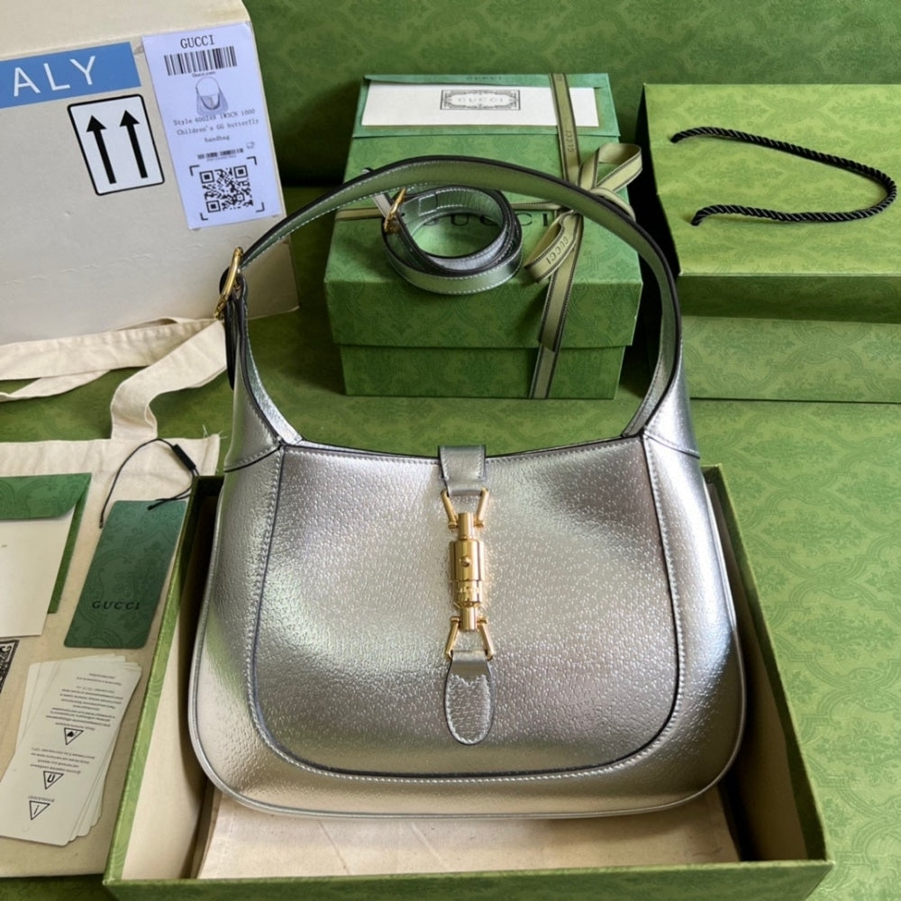 Gucci Jackie 1961 Small Bag 28 cm Silver 636709 1TR0G 8106