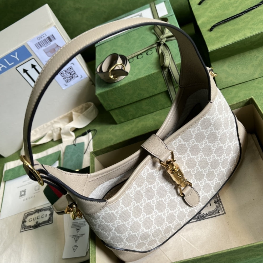 Gucci Jackie 1961 Small Bag Beige White 28 cm 678843 UULAG 9682