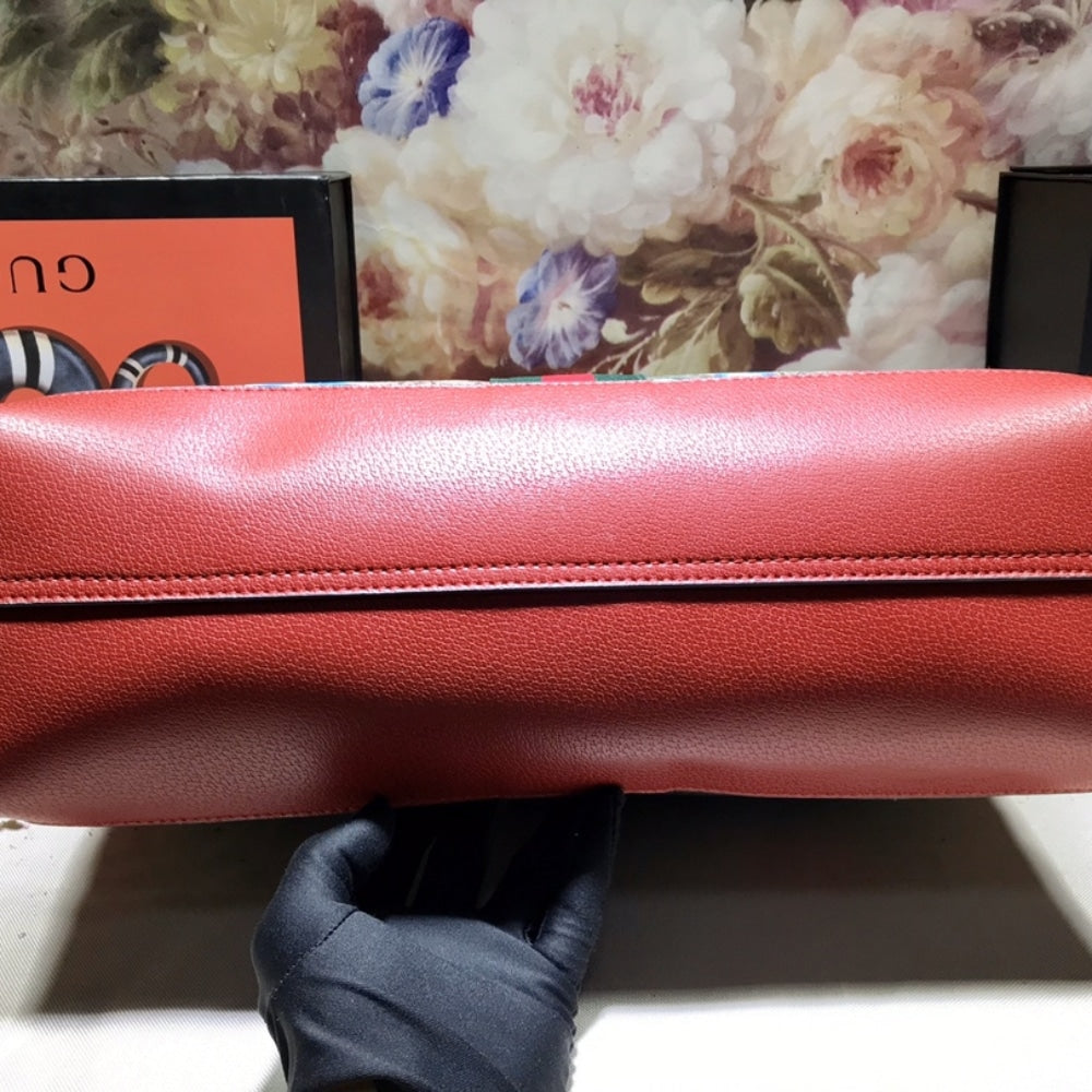 Gucci Ophidia GG Flora Medium Tote In Red 44cm