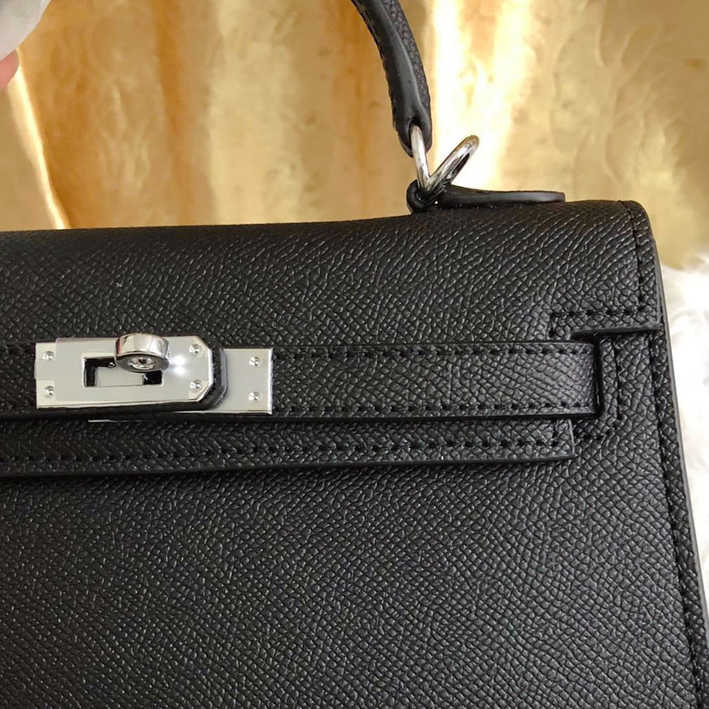 Hermes Kelly Mini Epsom Handbag Black 22cm