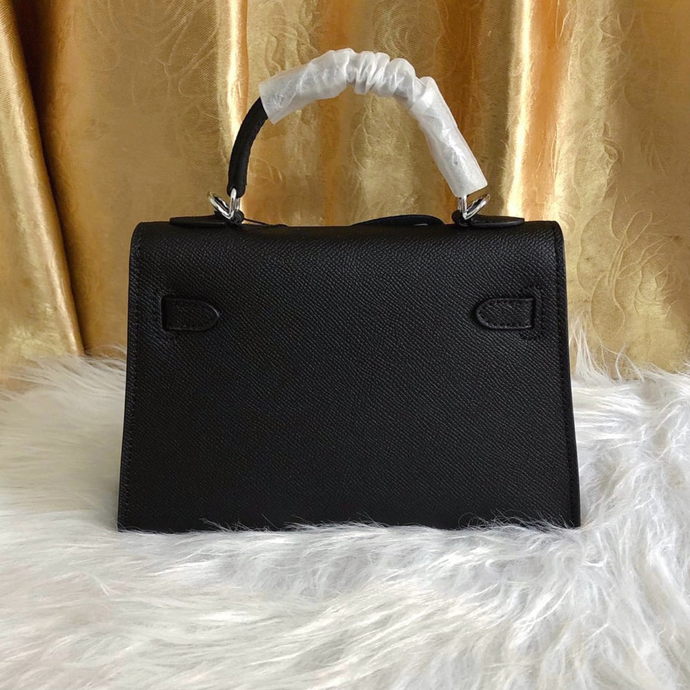 Hermes Kelly Mini Epsom Handbag Black 22cm