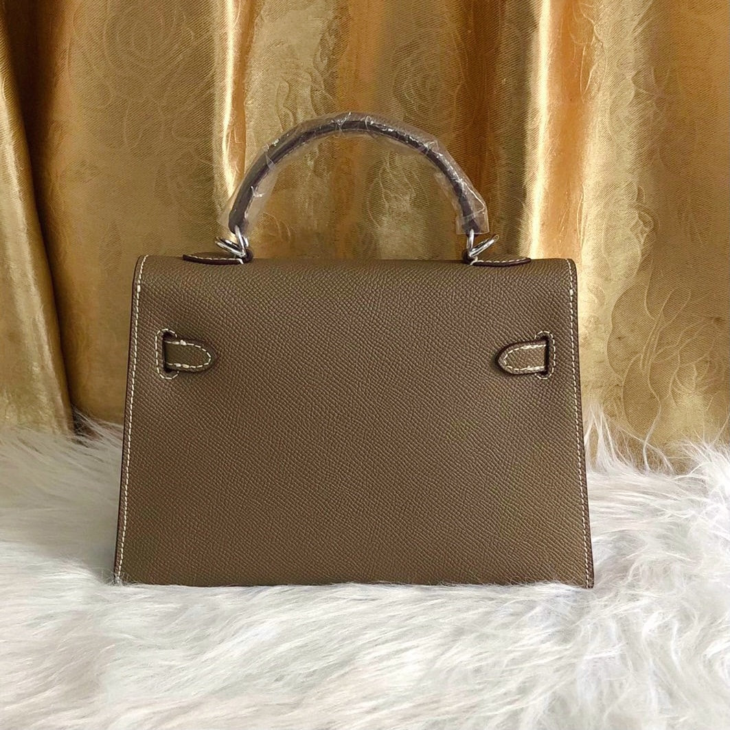 Hermes Kelly Mini Epsom Handbag Etoupe 22cm