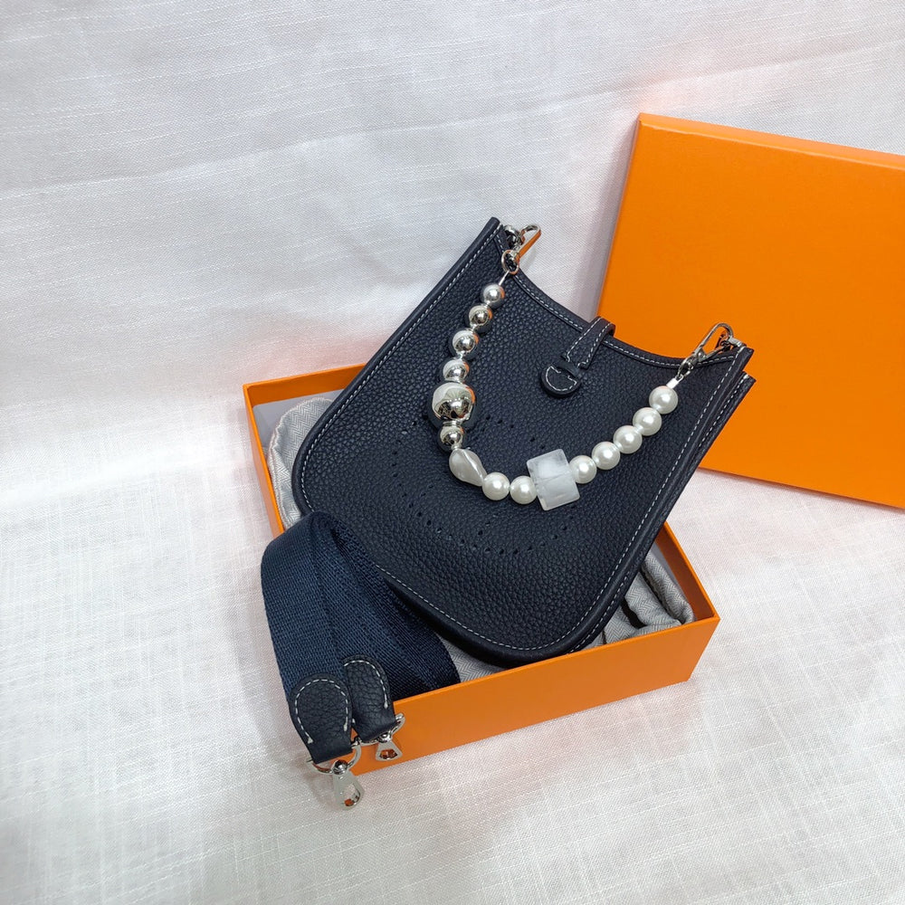 Hermes Mini Evelyne Bag Blue Nuit 17cm