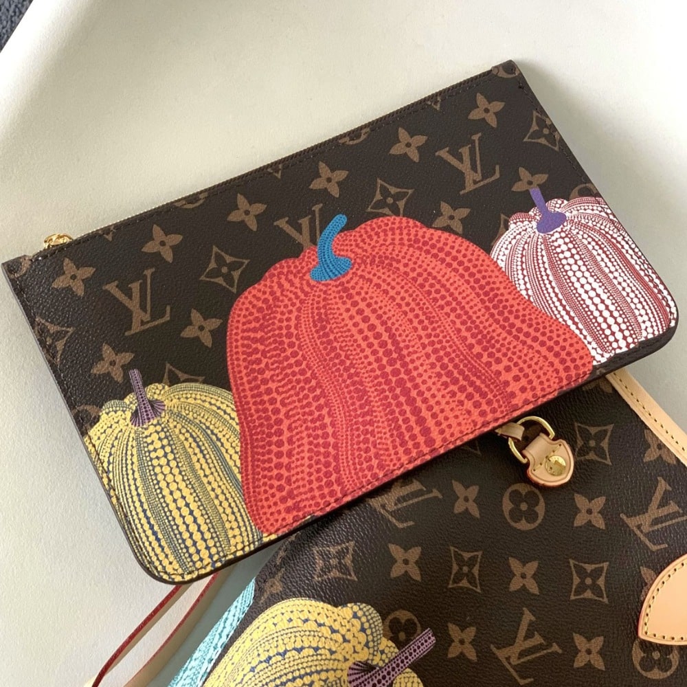 Louis Vuitton X YK Neverfull MM Monogram Kusama Pumpkin 31cm M46468