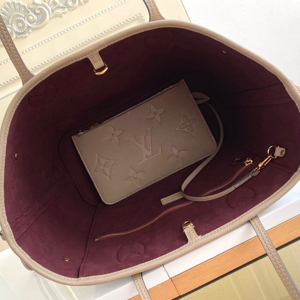 Louis Vuitton Neverfull MM Monogram Empreinte Turtledove Gray 31cm M45686
