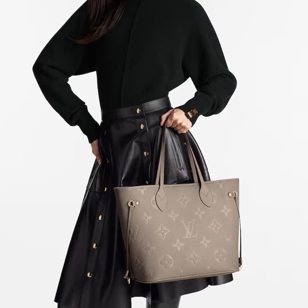 Louis Vuitton Neverfull MM Monogram Empreinte Turtledove Gray 31cm M45686