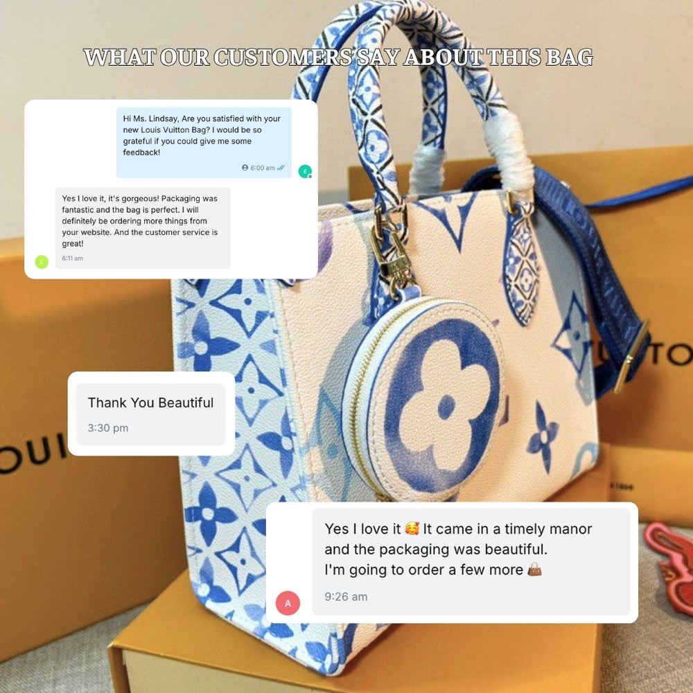 Louis Vuitton Onthego PM Bag Blue 25cm