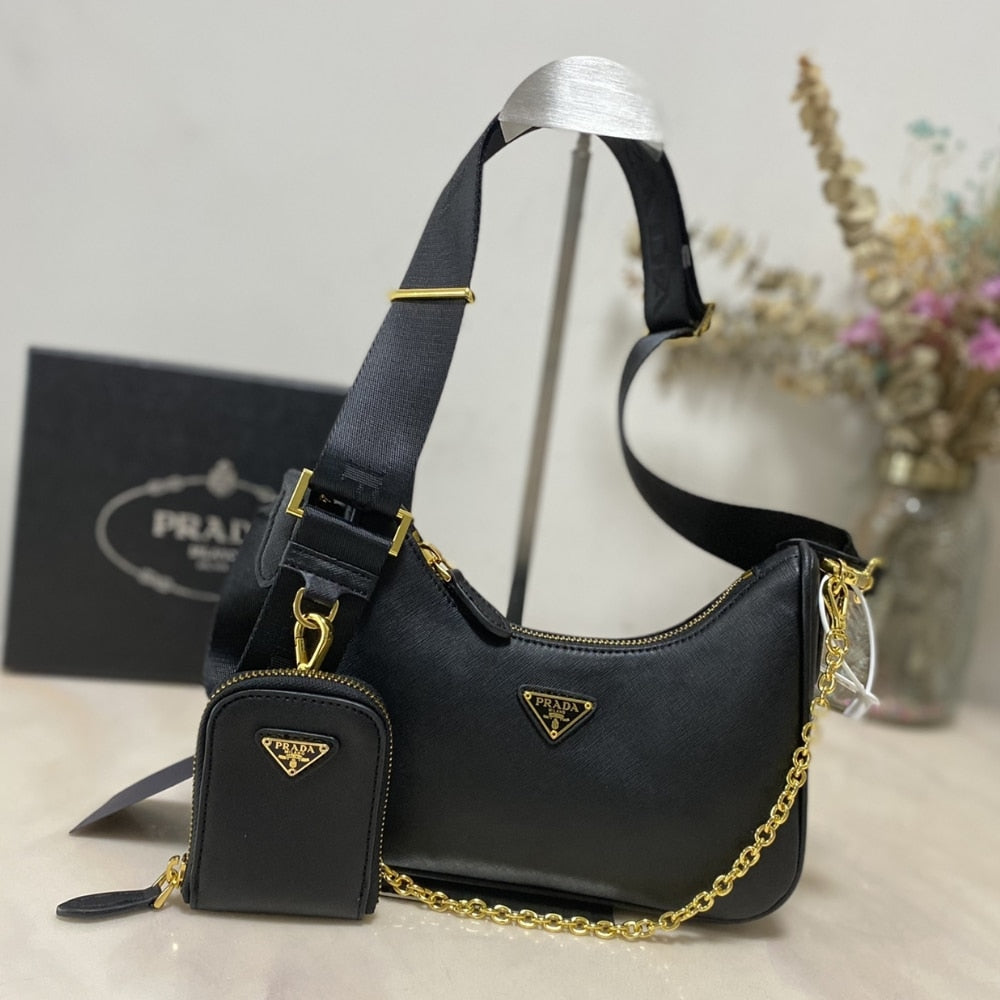 Prada Re Edition 2005 Saffiano Black 22Cm