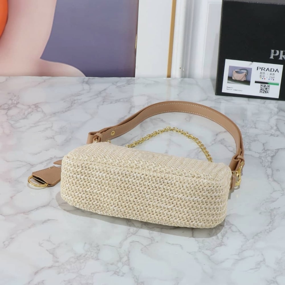 Prada Re-Edition Crochet Bag Beige 22Cm 1BC204 2M2T F0018 V JUO