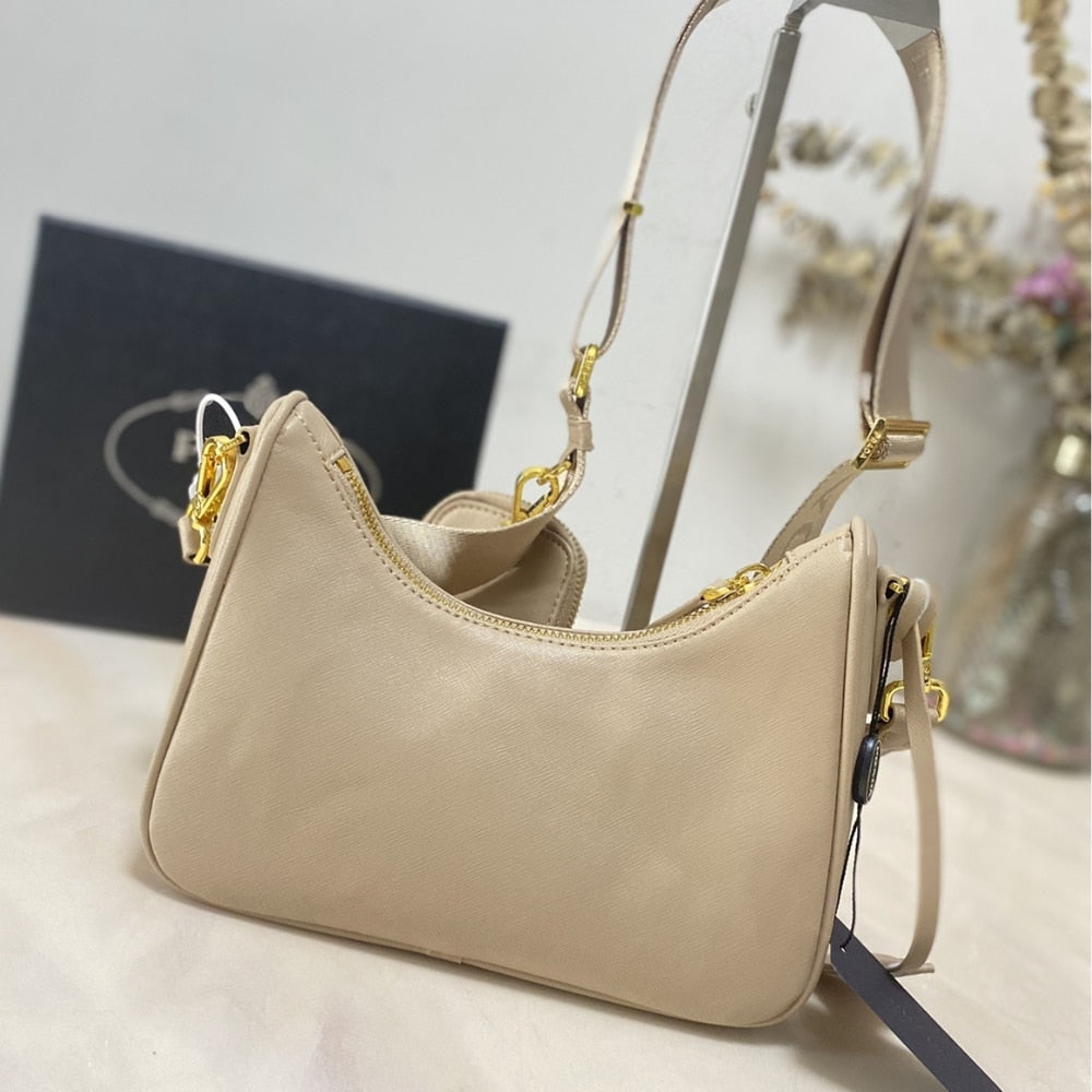 Prada Re Edition 2005 Saffiano Leather Bag Beige 22Cm