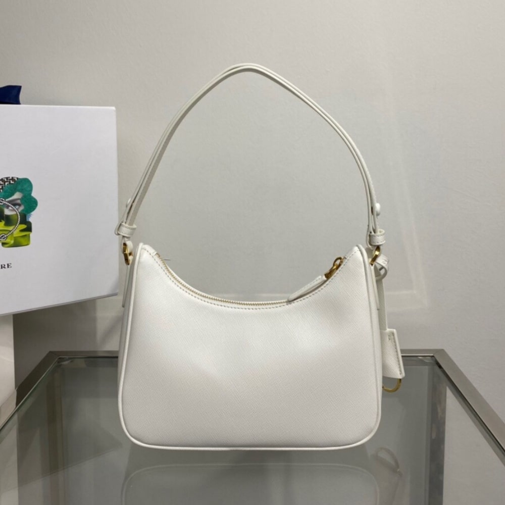 Prada Re-Edition Saffiano White 22cm
